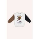 Panço Erkek Bebek Baskılı Ekru Sweatshirt