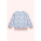Panço Kız Bebek Baskılı Mavi Sweatshirt 2 Yaş (92 cm)