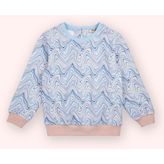 Panço Kız Bebek Baskılı Mavi Sweatshirt - 5 Yaş