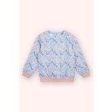 Panço Kız Bebek Baskılı Mavi Sweatshirt