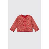 Panço Kız Bebek Çiçek Desenli Kırmızı Ceket - 2 Yaş