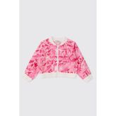 Panço Kız Bebek Çiçek Desenli Pembe Ceket - 2 Yaş
