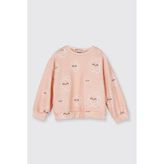 Panço Kız Bebek Desenli Somon Sweatshirt - Pembe - 0 - 6 Ay