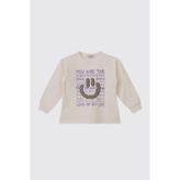 Panço Kız Bebek Ekru-Lila Sweatshirt