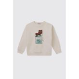 Panço Kız Bebek Ekru Sweatshirt - Bej - 5 Yaş