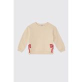Panço Kız Bebek Ekru Sweatshirt - Bej - 7 Yaş
