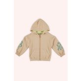 Panço Kız Bebek Fermuarlı Bej Sweatshirt