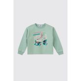Panço Kız Bebek Mint Sweatshirt - Yeşil - 6 Yaş