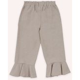 Panço Kız Bebek Paçası Fırfır Detaylı Pantolon - Bej - 0 - 6 Ay