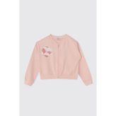 Panço Kız Çocuk Baskılı Pembe Sweashirt