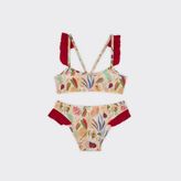Panço Kız Çocuk Çiçek Desenli Bikini