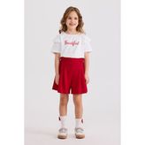Panço Kız Çocuk Örme Kırmızı Şort - 8 Yaş