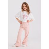 Panço Kız Çocuk Süs Cepli Pembe Pantolon