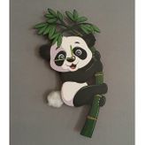 Panda Dekoratif Sarkaçlı Duvar Saati