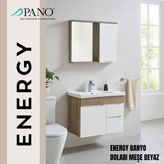 Pano Energy 80 cm Asma Banyo Dolabı Meşe Beyaz - Safir Meşe - Beyaz