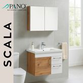 Pano Scala 80 cm Asma Banyo Dolabı Ceviz Beyaz - Ceviz - Beyaz