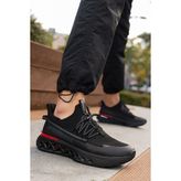 Panorama Esnek Triko Kalın Taban Erkek Sneaker - Kırmızı