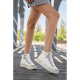 Panorama Kadın Bilekli Kalın Taban Bağcıklı Sneaker - Bej
