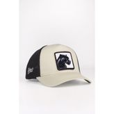 Panter Logolu Bej-Siyah Trucker Şapka