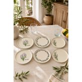 Papart Lavanta Serisi 6’lı 20 cm Stackable Seramik Pasta, Tatlı ve Servis Tabağı Seti