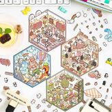 Papatya Craft E1-Tatli Hayvanlar Puzzle Sticker - Mavi