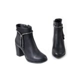 Papuçcity Sprs 02971 Kadın 7,5 Cm Topuklu Bot - Siyah