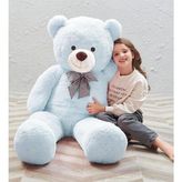 Papyonlu 180 cm Dev Boy Peluş Ayı, Açık Mavi, 3+ Yaş