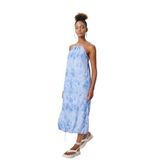Parachute Maxi Dress Halter Neck Drawstring at Hem Pockets Tie-Dye Patterned