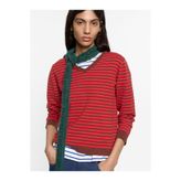 PARFOIS Kadın Çizgili Örme Sweatshirt