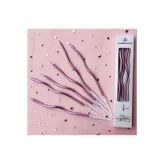 Partiden Pembe Dalgalı Spiral Pasta Mumu 6 Adet