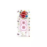 Party Simli Mum Rakam Pembe 8 - 2 Adet