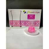 Paşabahçe 1103753 Neon Pembe Çiçek Beyaz Tabak Çay Takımı