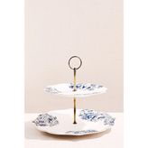 Paşabahçe 2 Katlı Sunum Tabağı Mavi Beyaz 25 cm