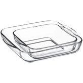 Paşabahçe 2 Li Cam Kare Tepsi Seti 220 x 256 mm ve 282 x 270 mm Şık ve Dayanıklı