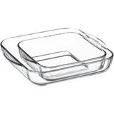 Paşabahçe 2'li Kare Fırın Tepsisi Cam Malzeme ile 10x20 cm Ebatlarında Şeffaf Özellikte