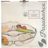 Paşabahçe 5 Bölmeli Cam Tabak Basic 1 Şeffaf Renkli 42 cm Ebatlarda Yerli Üretim