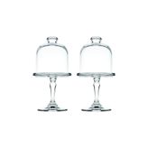 Paşabahçe 96456 Mini Ayaklı Patiserie Sunum Tabağı, 2 Adet, Renkli, Akrilik