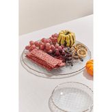 Paşabahçe Buzlu Cam Peynir Tabağı Platin 34 Cm, 1 Adet