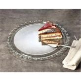 Paşabahçe Cam Yuvarlak Servis Tabağı 26 cm Şeffaf Desenli Tekli Petite Patisserie