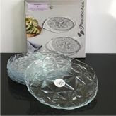 Paşabahçe Estrella 6 Adet Pasta Tabağı Cam Yuvarlak Optik Kesim Desenli