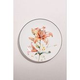 Paşabahçe Flora Porselen Pasta Tabağı Pembe 21 Cm, Pasta Tabağı, 1 Adet