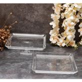 Paşabahçe Kare Ayaklı Servis Tabağı Cam Malzeme 24x24 cm 2 Adet Şık Sunum İçin