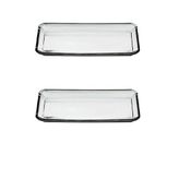 Paşabahçe Kristalize Glamour Servis Tabağı 2 Li, 30 x 15 cm, Şeffaf