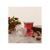 Paşabahçe Özel Yapım El İmalatı Crystallin Taro 6 lı Çay Bardağı Kalp Figürlü