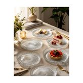 Paşabahçe Papatya 6'lı Aura Kristal Pasta Tabağı- Kahvaltı Sunum Servis Tabağı