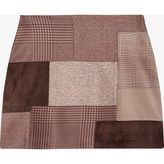 Patchwork Mini Etek Kahverengi - S