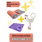Pawdaz Köpek Rahatlatıcı Ürünler Seti (Battaniye + Horoz + Yavaş) - M - Mor