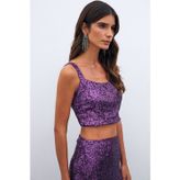 Payetli Crop Bluz - Mor