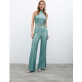 Payetli Salaş Pantolon - Mint
