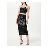 Payetli Uzun Kalem Etek 80 cm - Siyah - 38